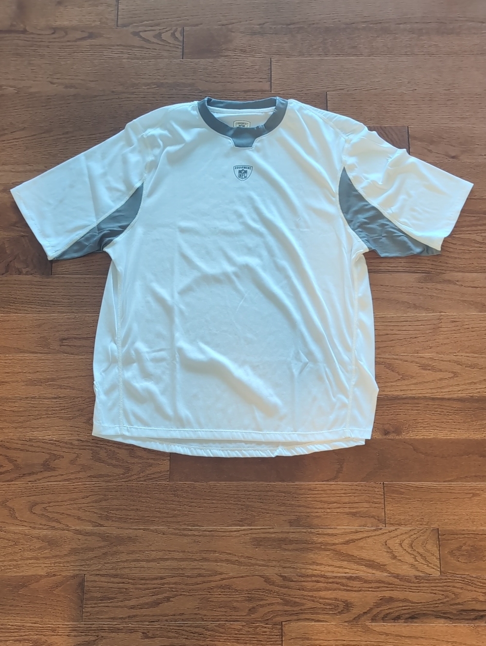 NFL White Short Sleeve Performance Tee with Gray Accents